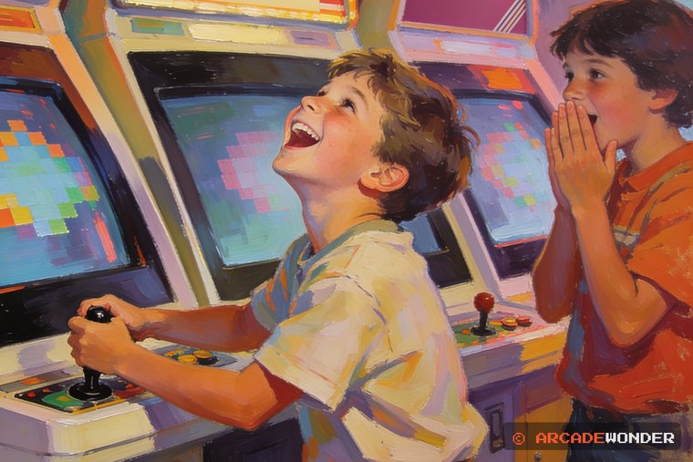 A boy laughing away from the stick while his friend covers his mouth